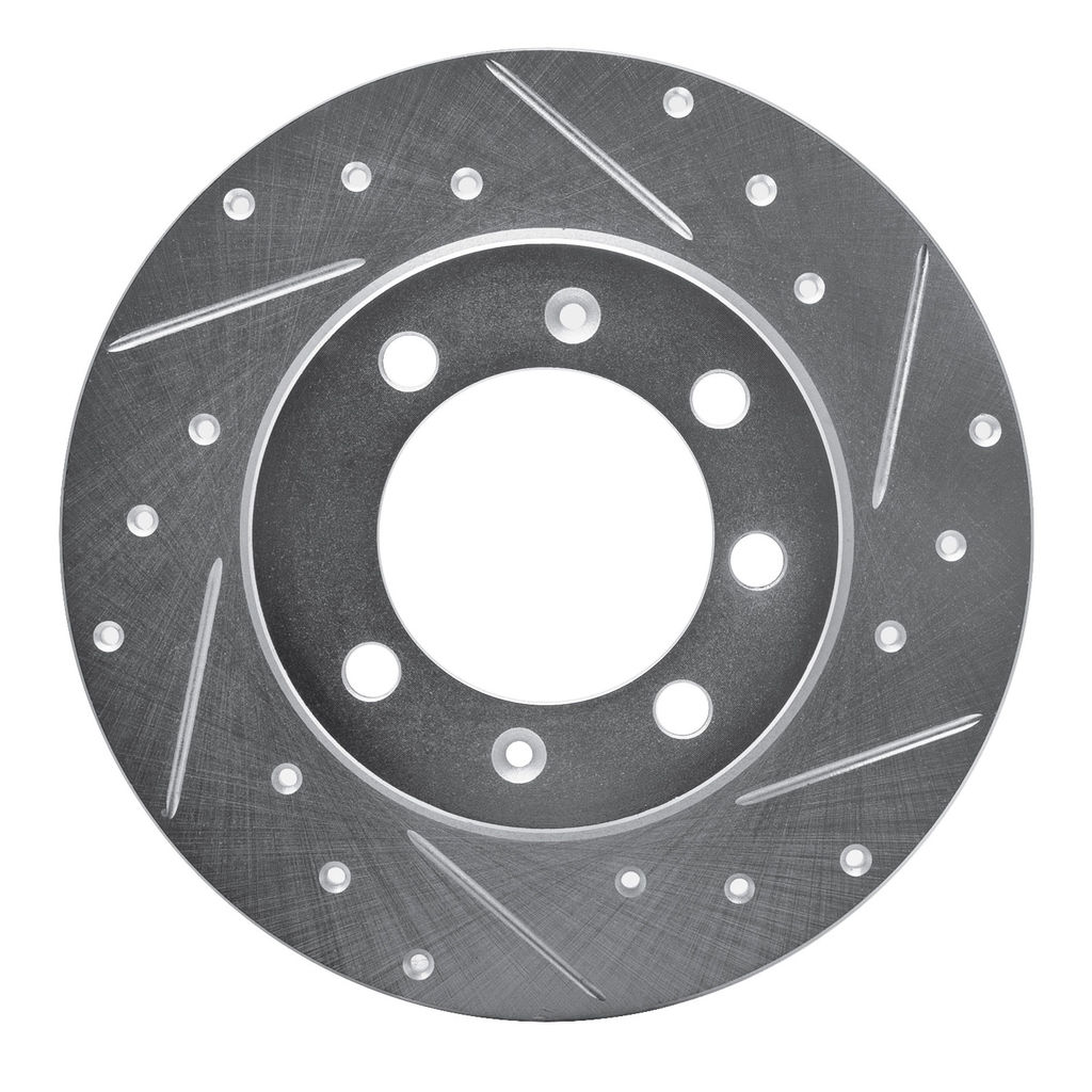 Dynamic Friction 631-65000R - Drilled and Slotted Silver Zinc Brake Rotor