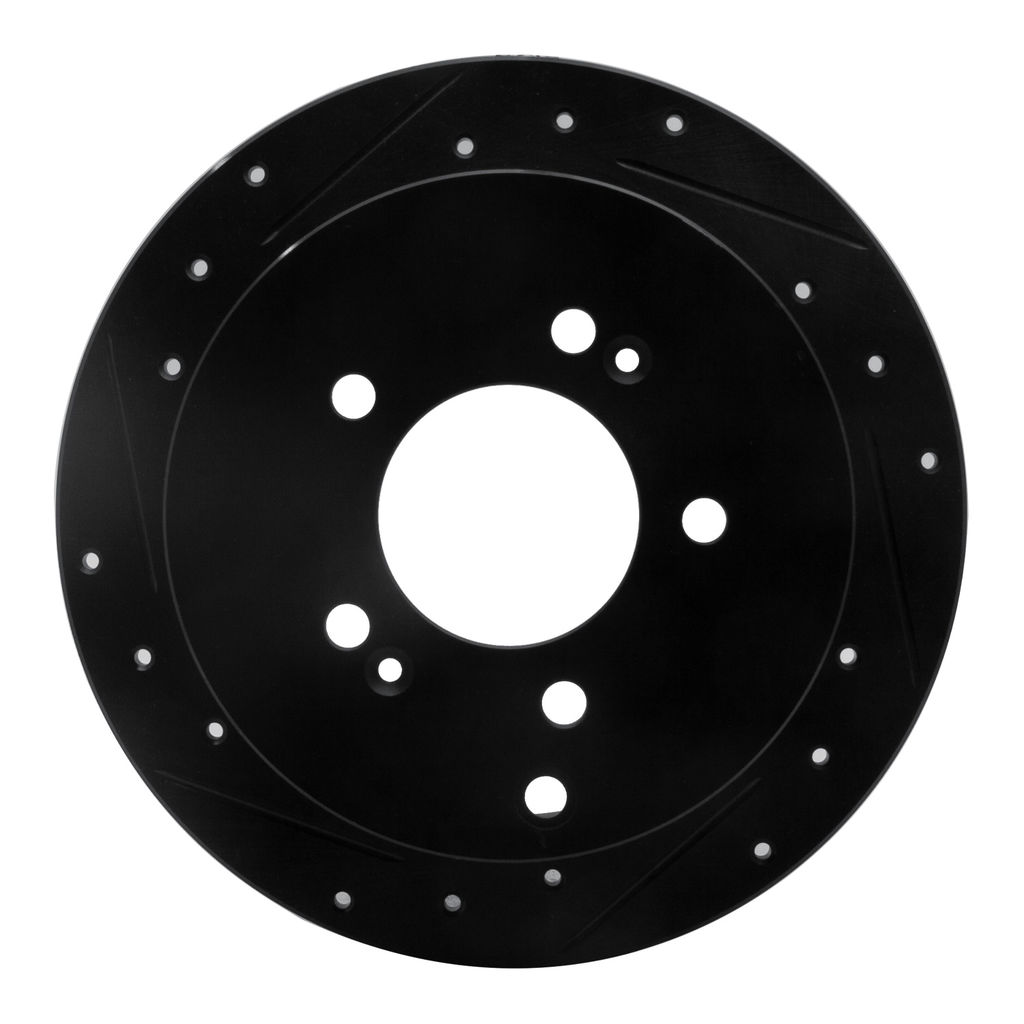 Dynamic Friction 633-03044L - Drilled and Slotted Black Zinc Brake Rotor
