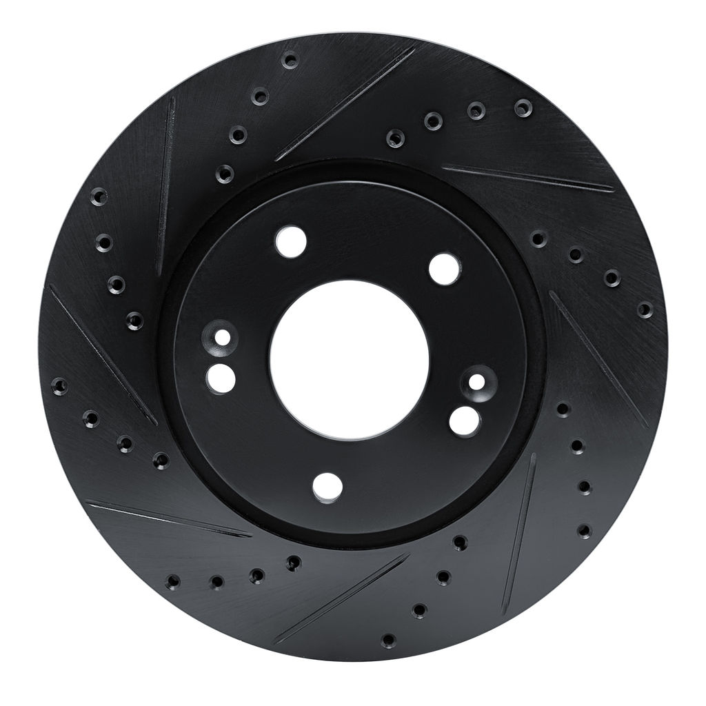 Dynamic Friction 633-03049L - Drilled and Slotted Black Zinc Brake Rotor