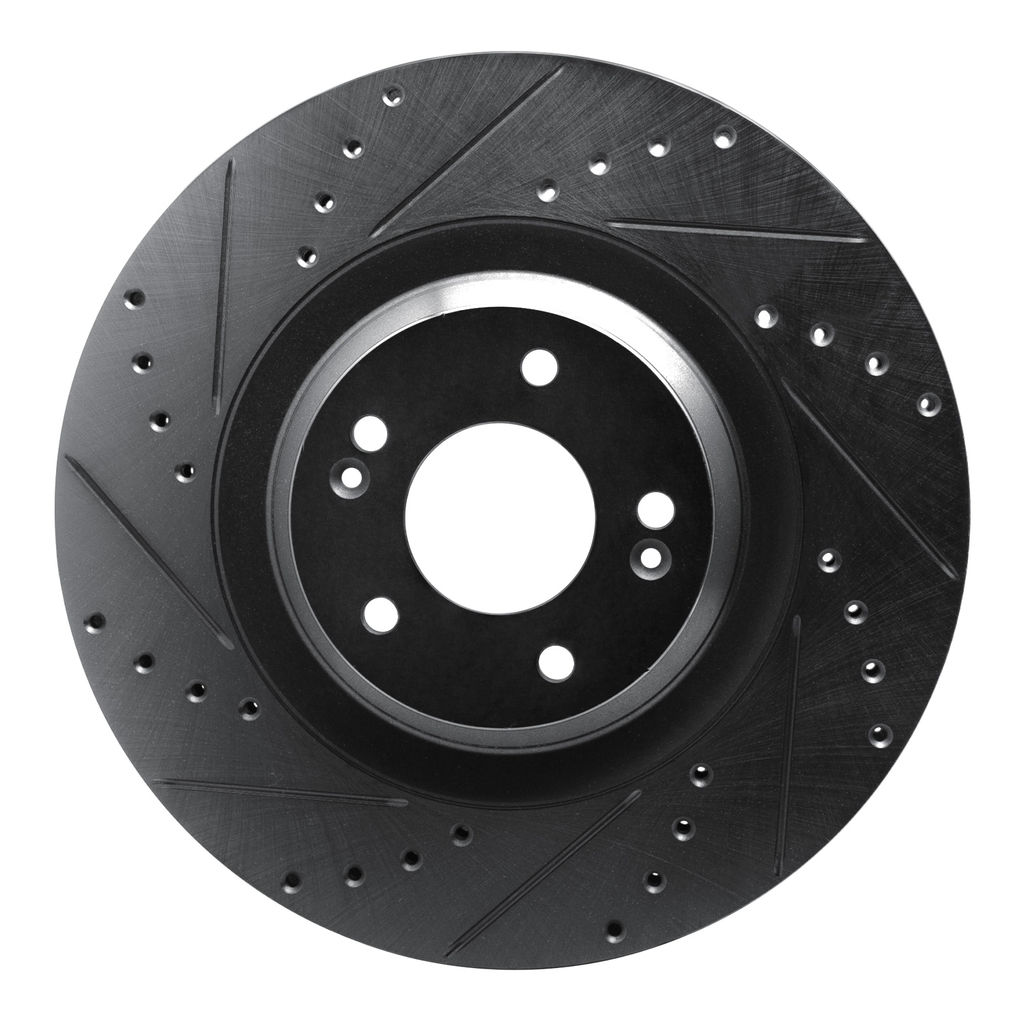 Dynamic Friction 633-03061L - Drilled and Slotted Black Zinc Brake Rotor