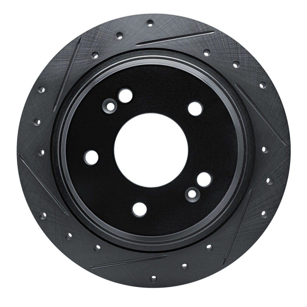 Dynamic Friction 633-03063L - Drilled and Slotted Black Zinc Brake Rotor