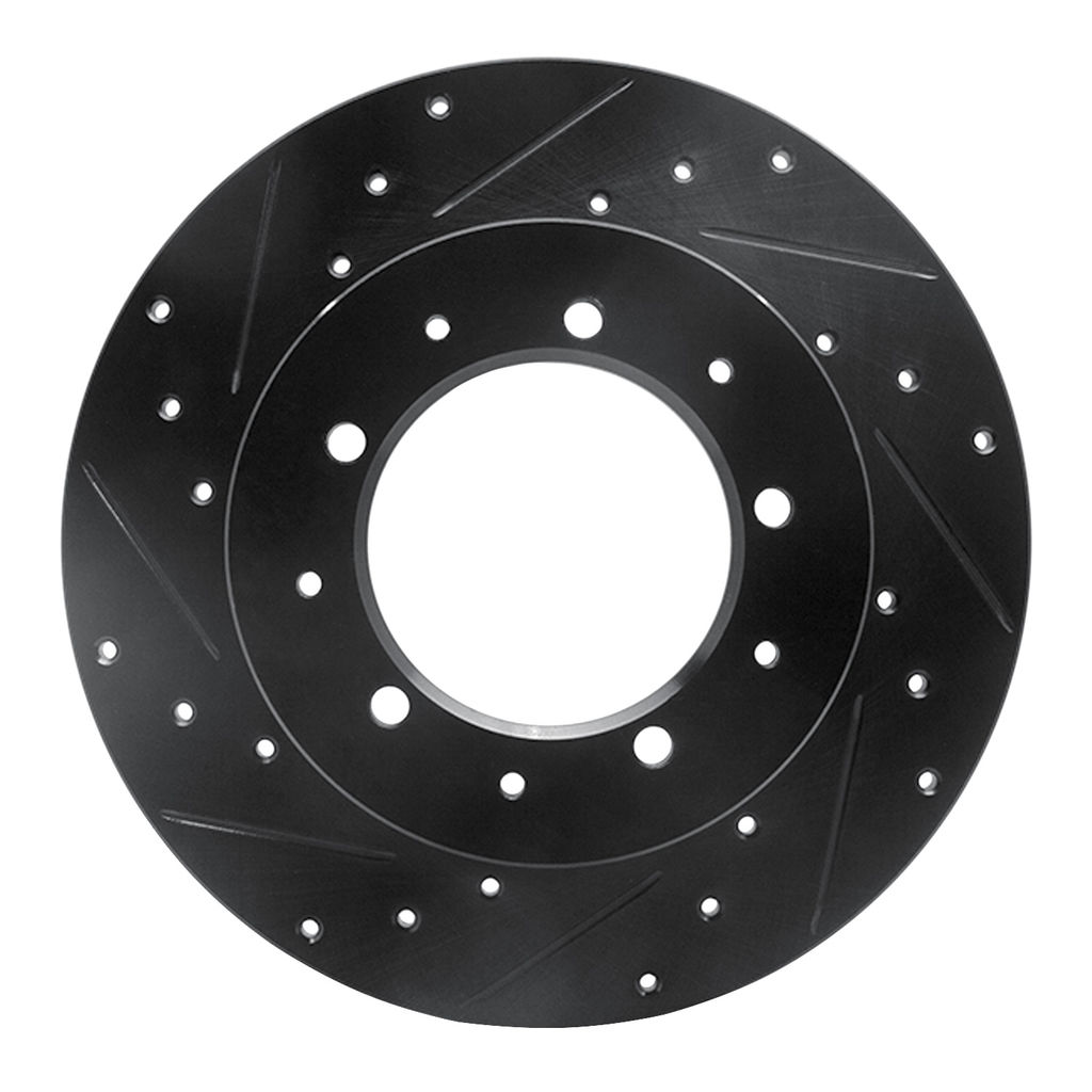 Dynamic Friction 633-11002L - Drilled and Slotted Black Zinc Brake Rotor
