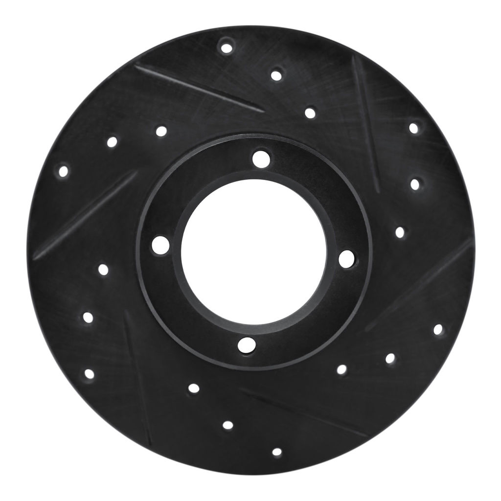 Dynamic Friction 633-13030R - Drilled and Slotted Black Zinc Brake Rotor