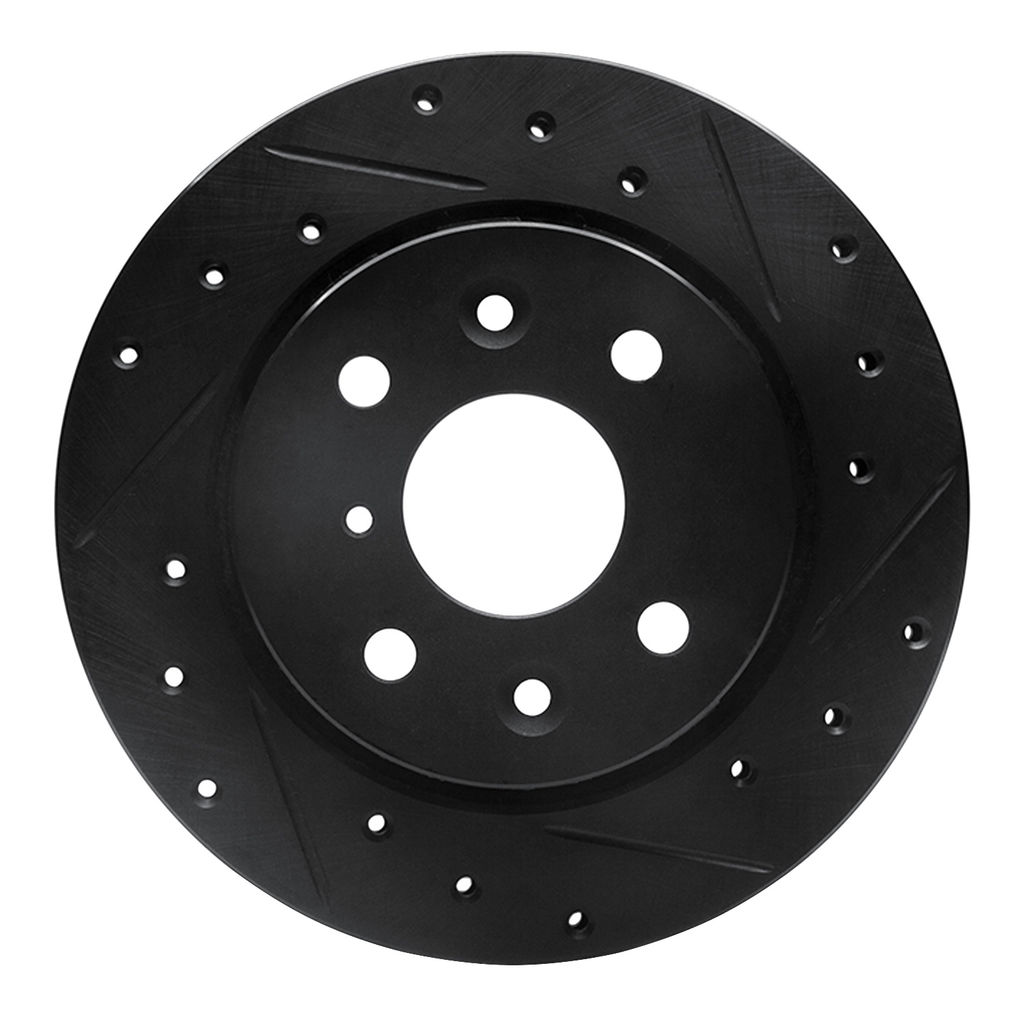 Dynamic Friction 633-21001R - Drilled and Slotted Black Zinc Brake Rotor