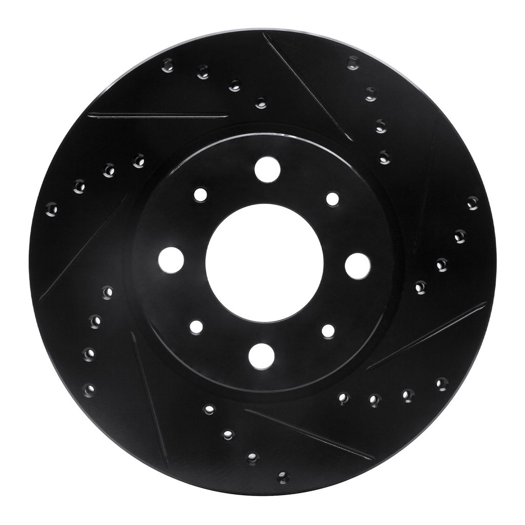 Dynamic Friction 633-27016R - Drilled and Slotted Black Zinc Brake Rotor