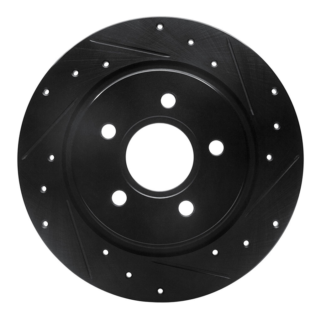 Dynamic Friction 633-27033R - Drilled and Slotted Black Zinc Brake Rotor