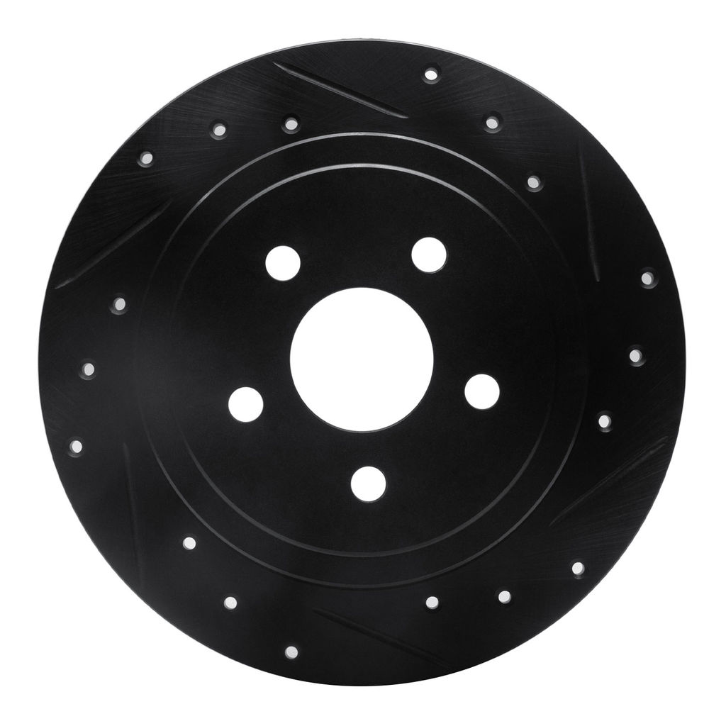 Dynamic Friction 633-39006R - Drilled and Slotted Black Zinc Brake Rotor