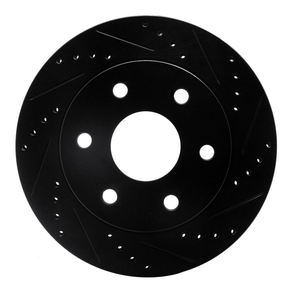 Dynamic Friction 633-48036R - Drilled and Slotted Black Zinc Brake Rotor