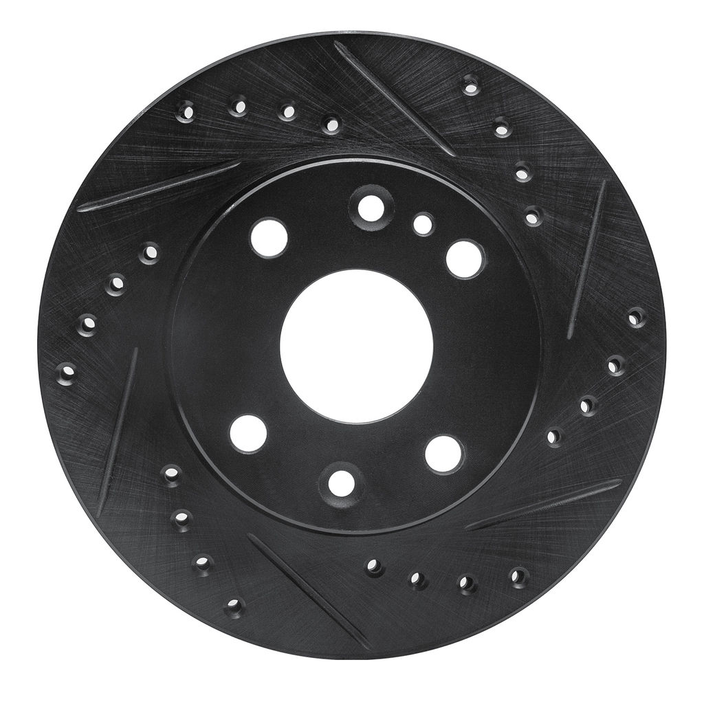 Dynamic Friction 633-54004R - Drilled and Slotted Black Zinc Brake Rotor