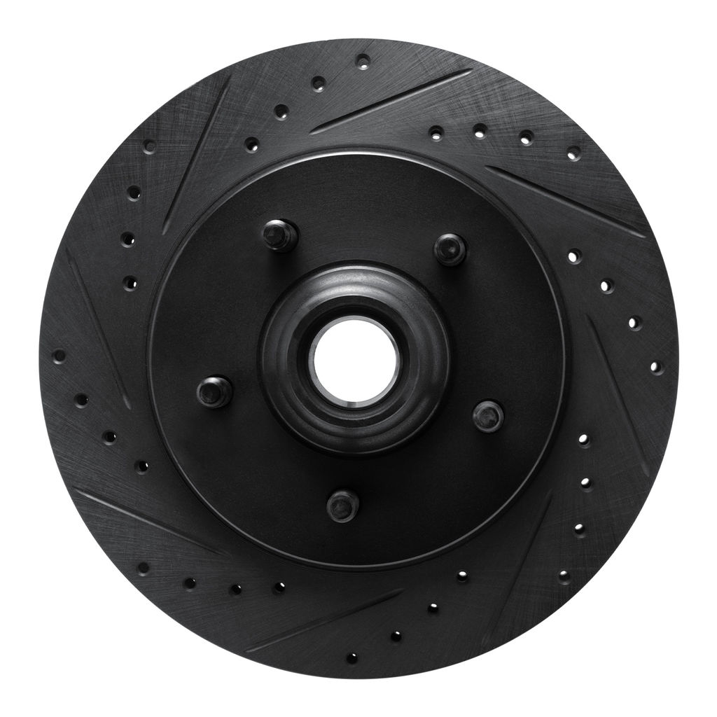 Dynamic Friction 633-54170L - Drilled and Slotted Black Zinc Brake Rotor