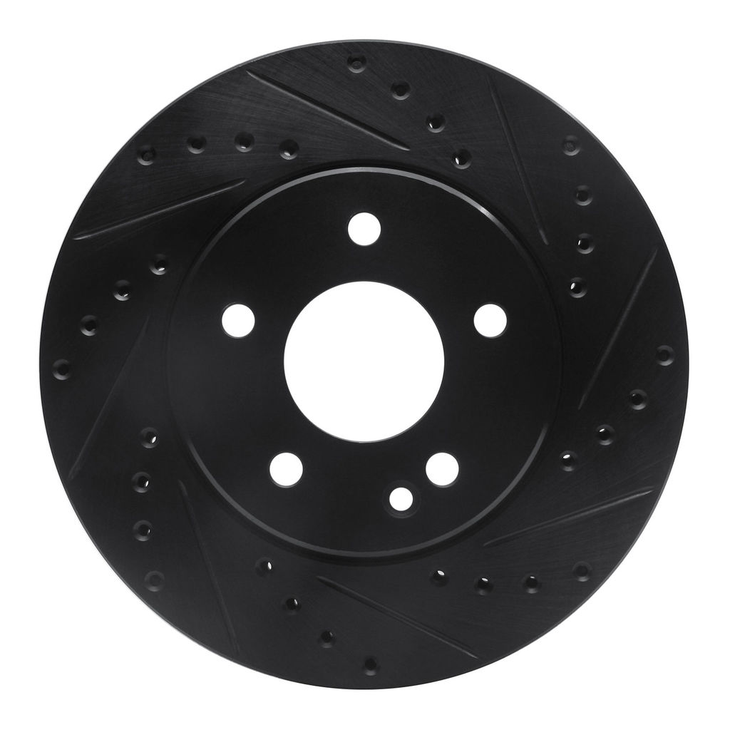 Dynamic Friction 633-63000R - Drilled and Slotted Black Zinc Brake Rotor