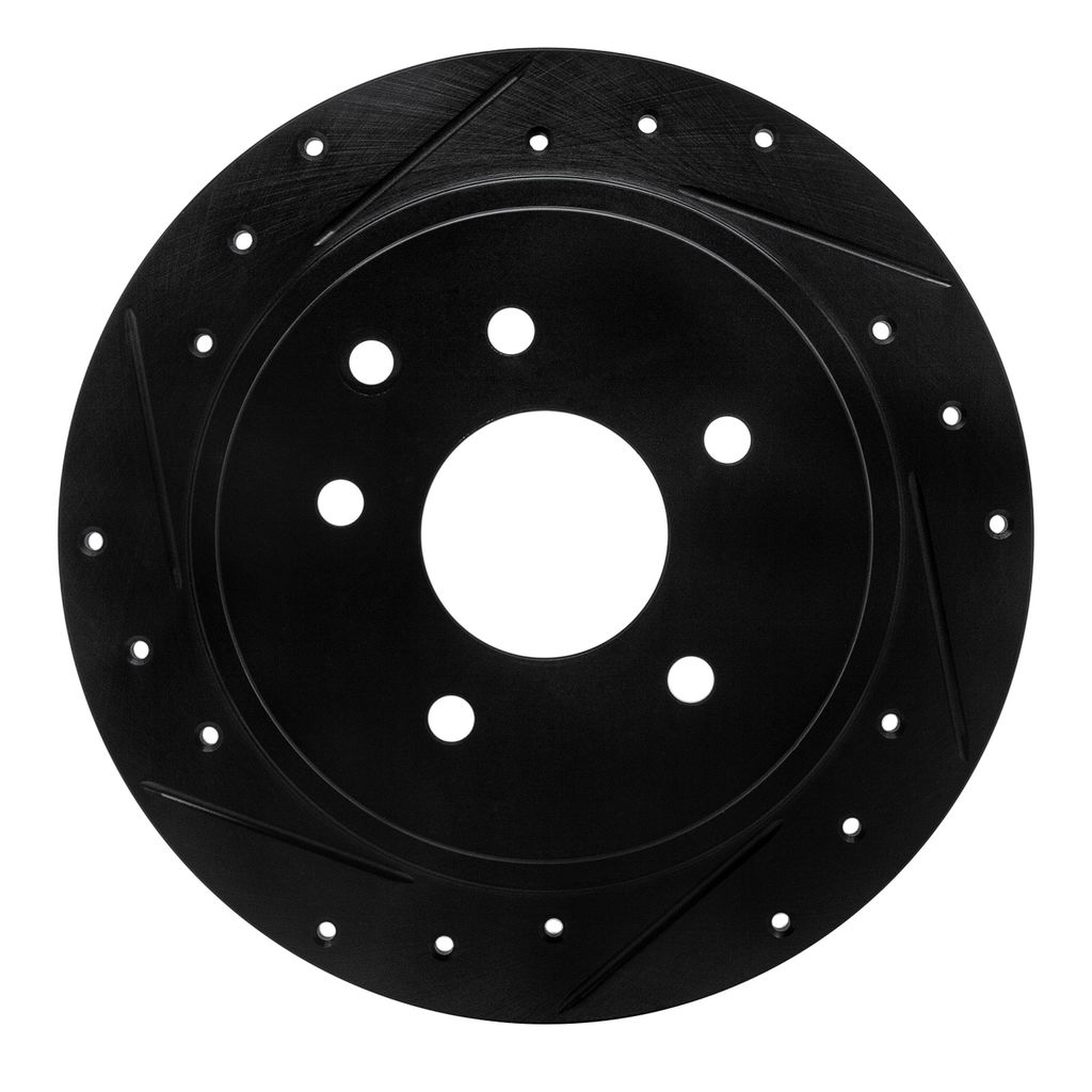 Dynamic Friction 633-67050L - Drilled and Slotted Black Zinc Brake Rotor