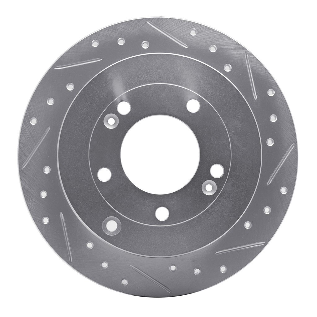 Dynamic Friction 631-03022R - Drilled and Slotted Silver Zinc Brake Rotor