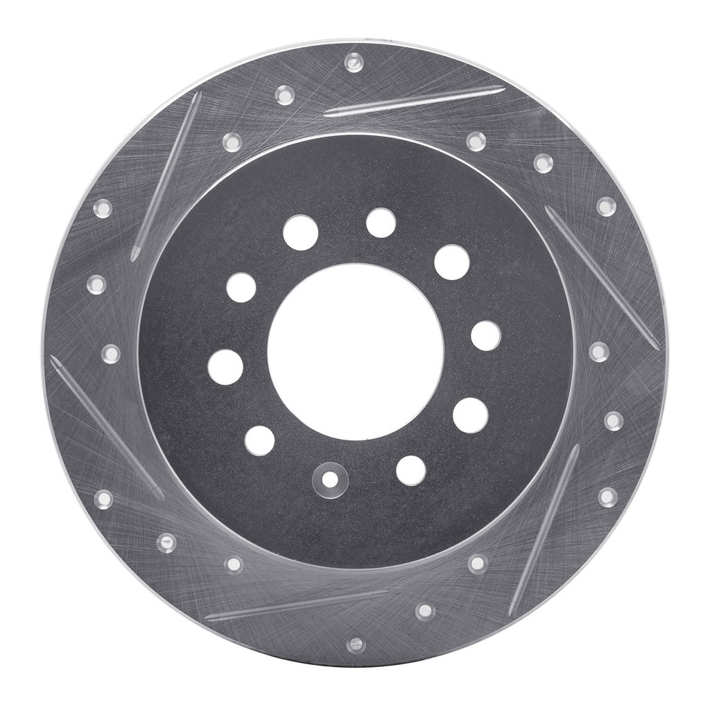 Dynamic Friction 631-03025L - Drilled and Slotted Silver Zinc Brake Rotor