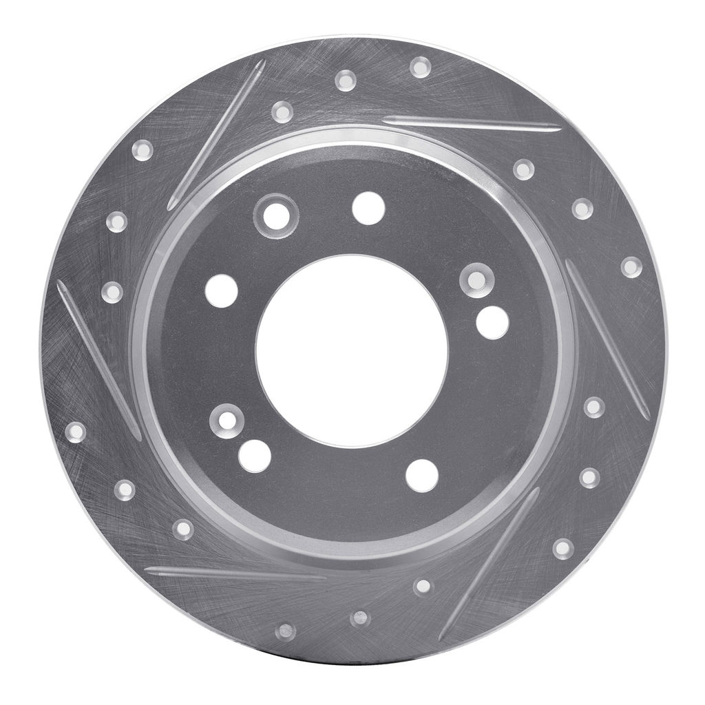 Dynamic Friction 631-03029L - Drilled and Slotted Silver Zinc Brake Rotor