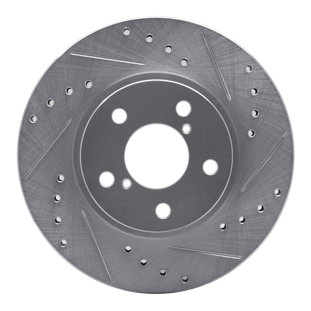 Dynamic Friction 631-13007R - Drilled and Slotted Silver Zinc Brake Rotor