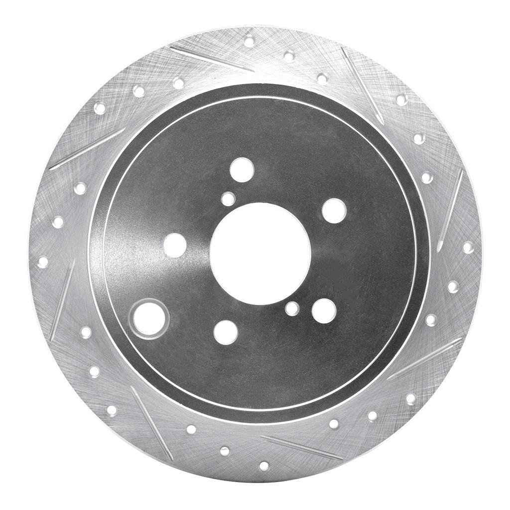 Dynamic Friction 631-13021R - Drilled and Slotted Silver Zinc Brake Rotor