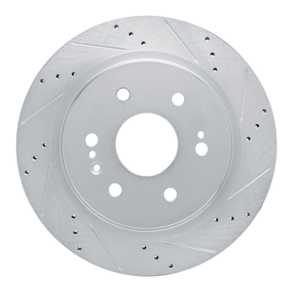 Dynamic Friction 631-47081R - Drilled and Slotted Silver Zinc Brake Rotor