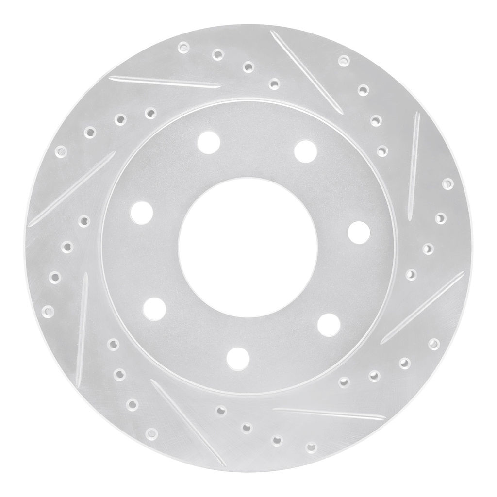 Dynamic Friction 631-54152R - Drilled and Slotted Silver Zinc Brake Rotor