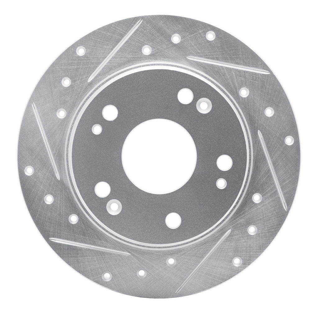 Dynamic Friction 631-59029L - Drilled and Slotted Silver Zinc Brake Rotor