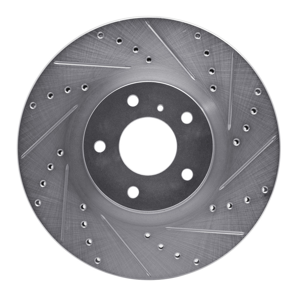 Dynamic Friction 631-67052R - Drilled and Slotted Silver Zinc Brake Rotor