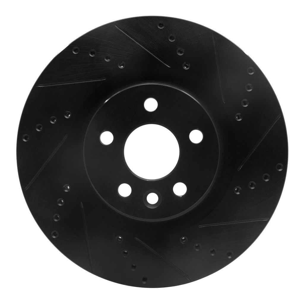 Dynamic Friction 633-11025R - Drilled and Slotted Black Zinc Brake Rotor