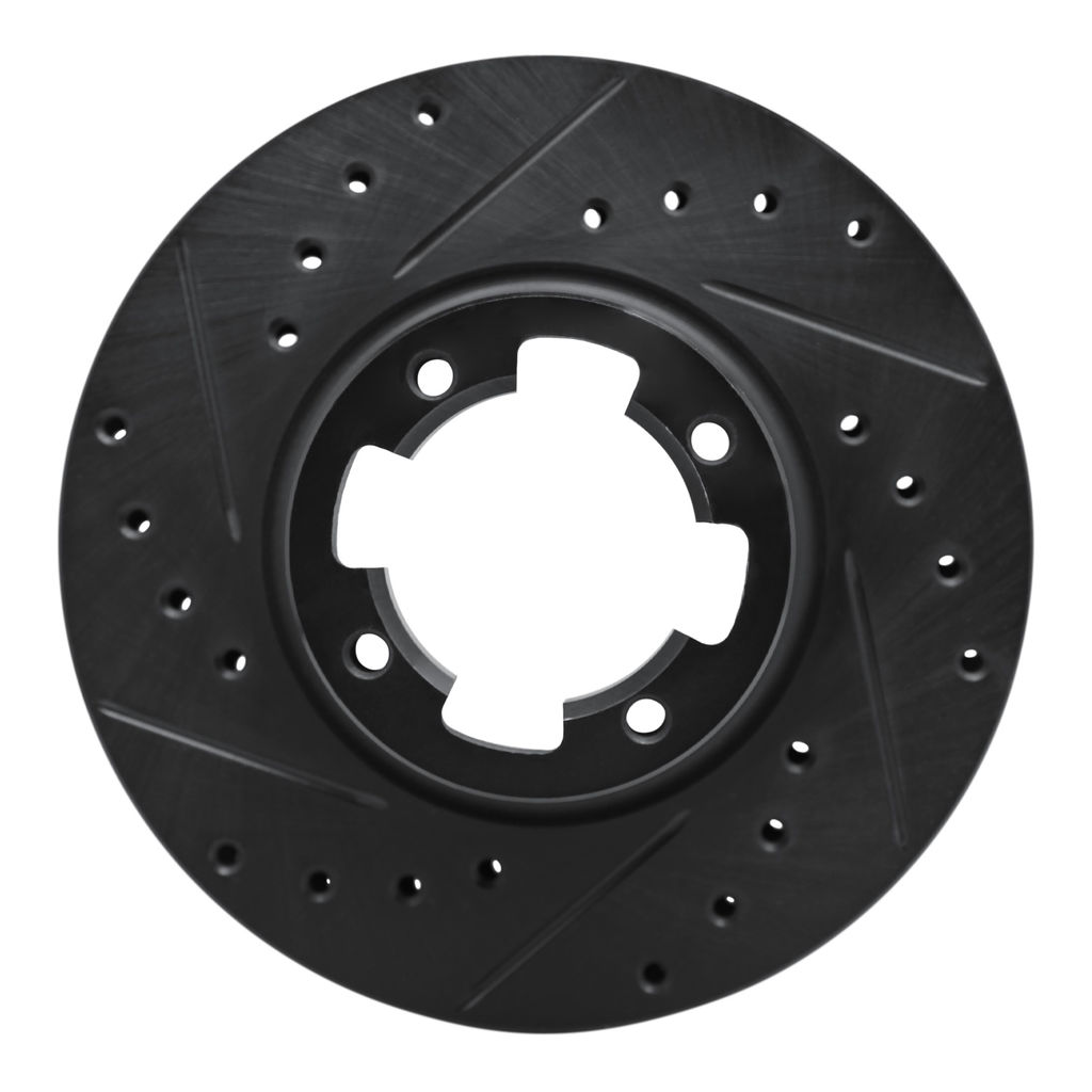 Dynamic Friction 633-13031L - Drilled and Slotted Black Zinc Brake Rotor