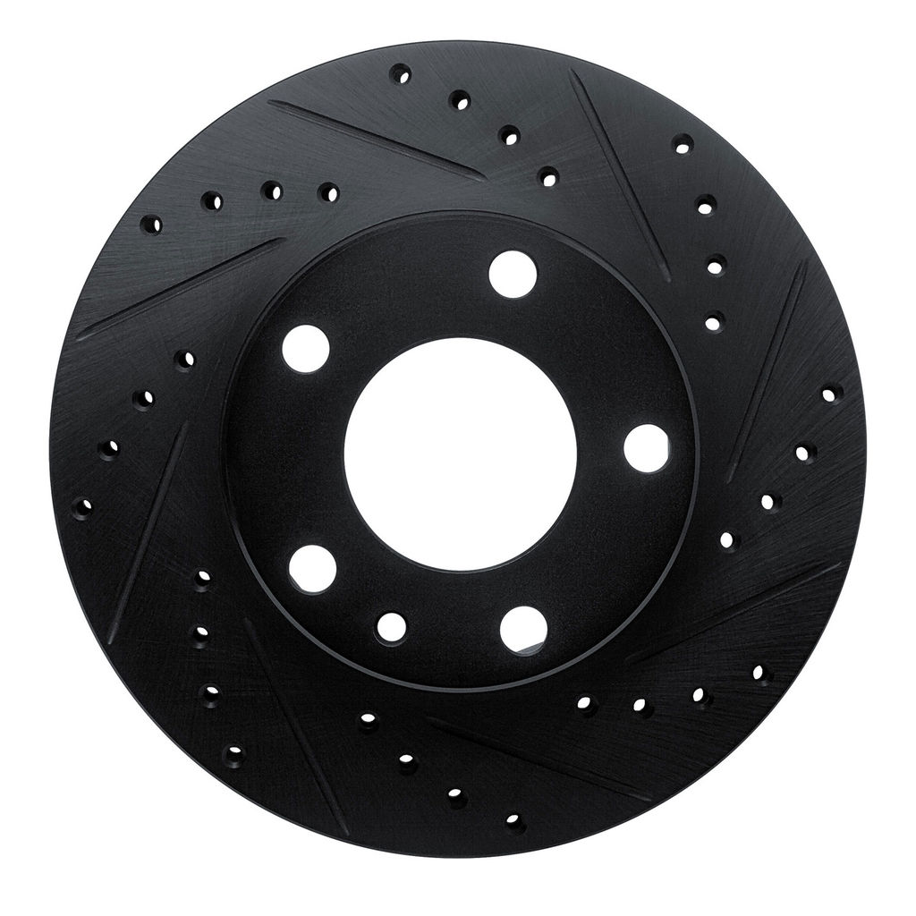 Dynamic Friction 633-31007R - Drilled and Slotted Black Zinc Brake Rotor