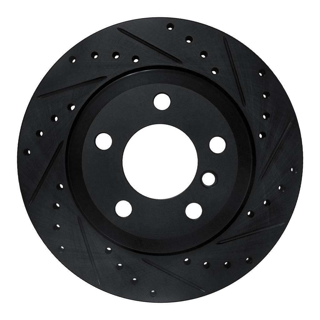Dynamic Friction 633-31143R - Drilled and Slotted Black Zinc Brake Rotor