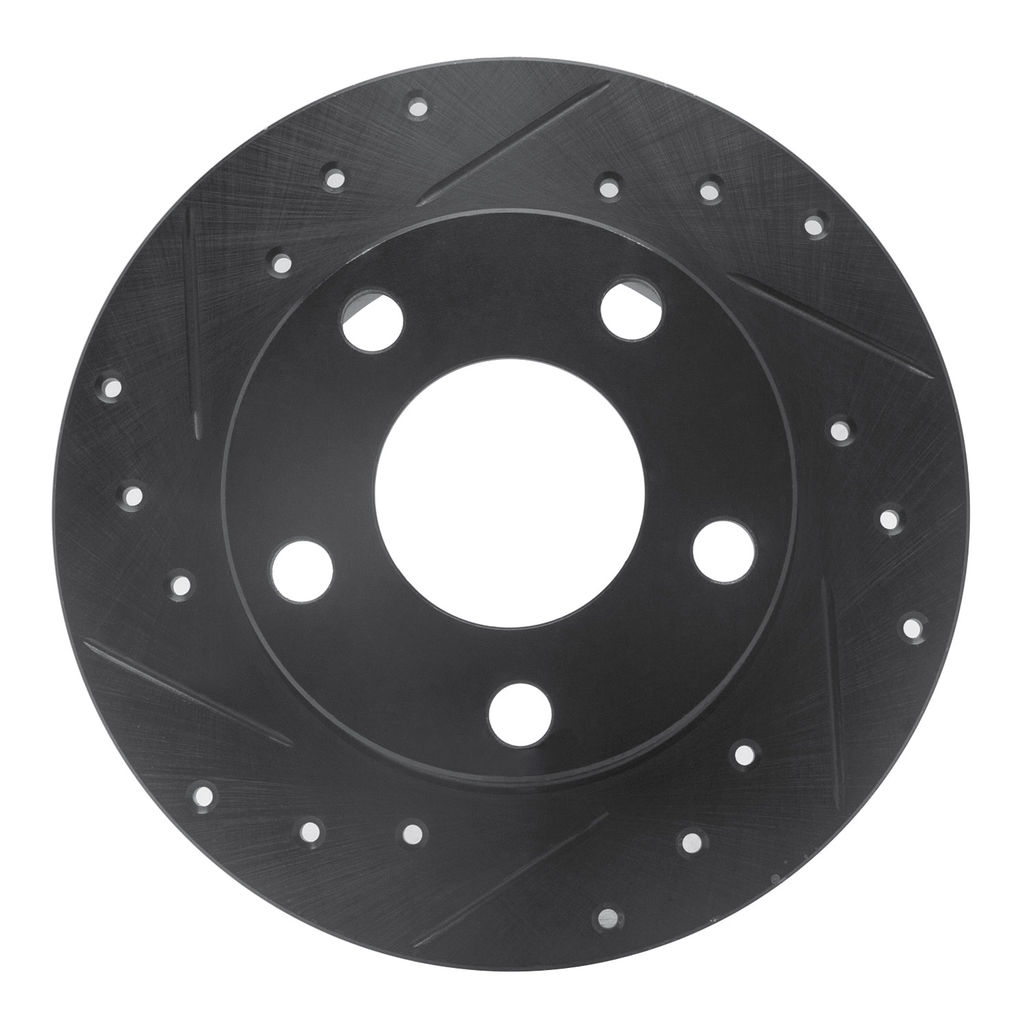 Dynamic Friction 633-73018L - Drilled and Slotted Black Zinc Brake Rotor