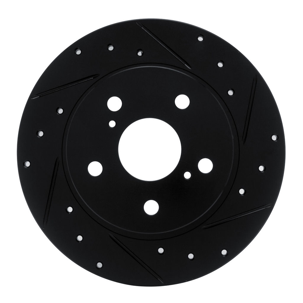 Dynamic Friction 633-91000R - Drilled and Slotted Black Zinc Brake Rotor
