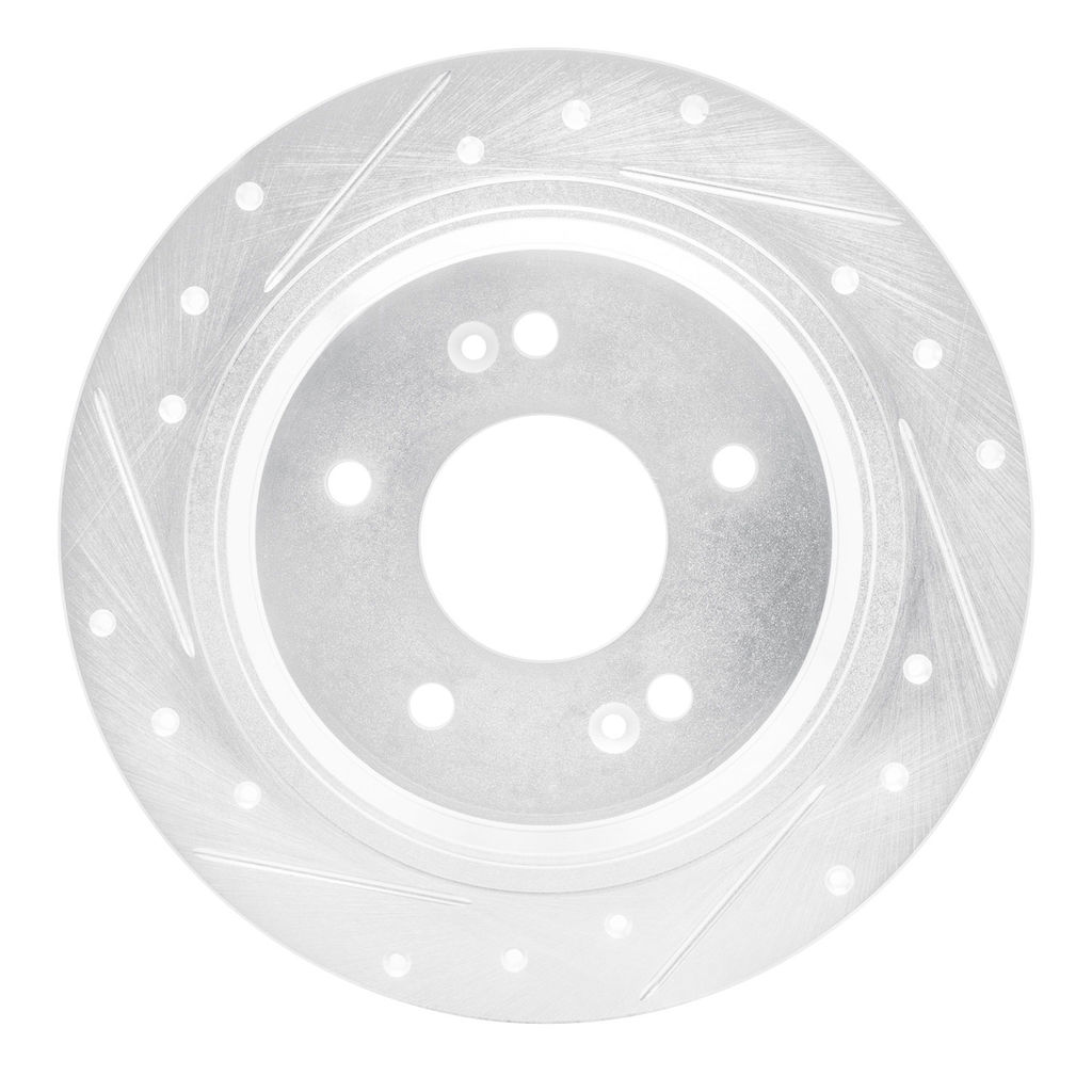 Dynamic Friction 631-03063L - Drilled and Slotted Silver Zinc Brake Rotor