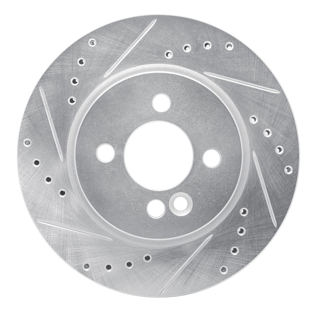 Dynamic Friction 631-32004L - Drilled and Slotted Silver Zinc Brake Rotor