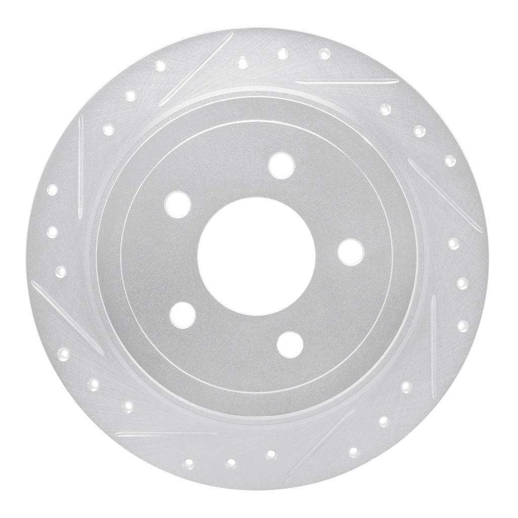 Dynamic Friction 631-54182L - Drilled and Slotted Silver Zinc Brake Rotor