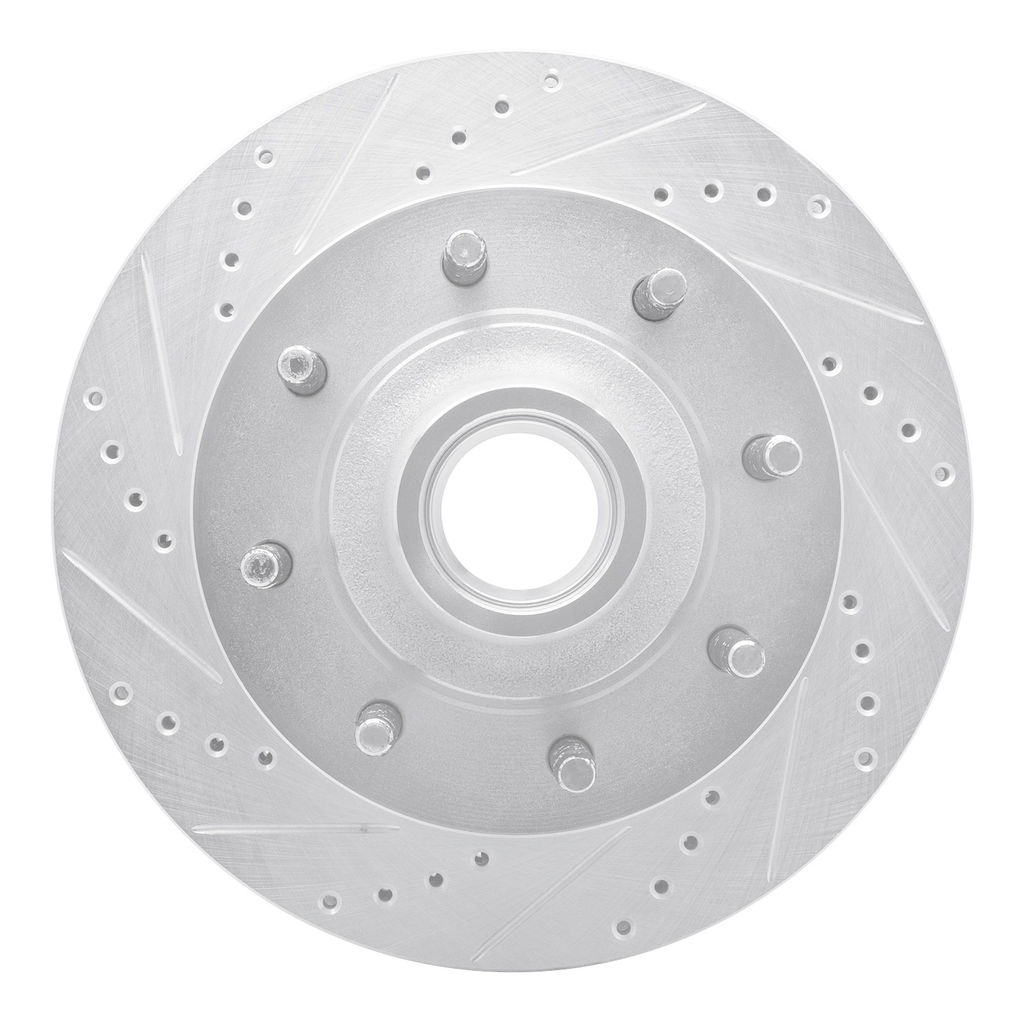 Dynamic Friction 631-54190L - Drilled and Slotted Silver Zinc Brake Rotor