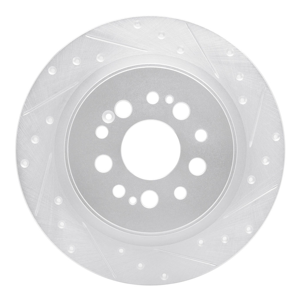 Dynamic Friction 631-59070R - Drilled and Slotted Silver Zinc Brake Rotor