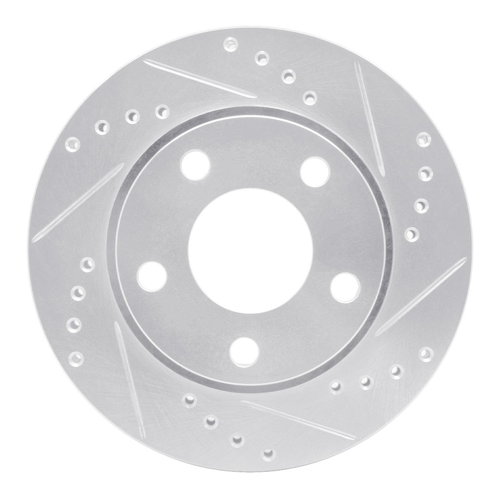 Dynamic Friction 631-73024R - Drilled and Slotted Silver Zinc Brake Rotor