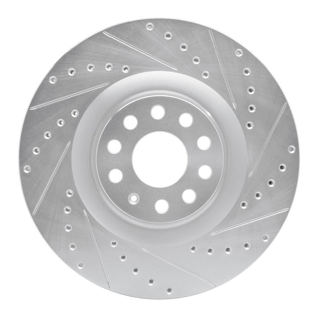 Dynamic Friction 631-74029R - Drilled and Slotted Silver Zinc Brake Rotor