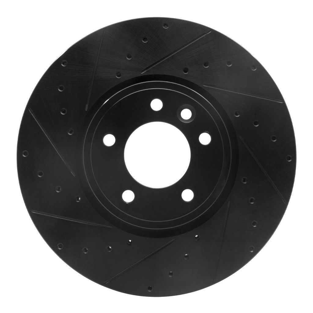Dynamic Friction 633-11030L - Drilled and Slotted Black Zinc Brake Rotor
