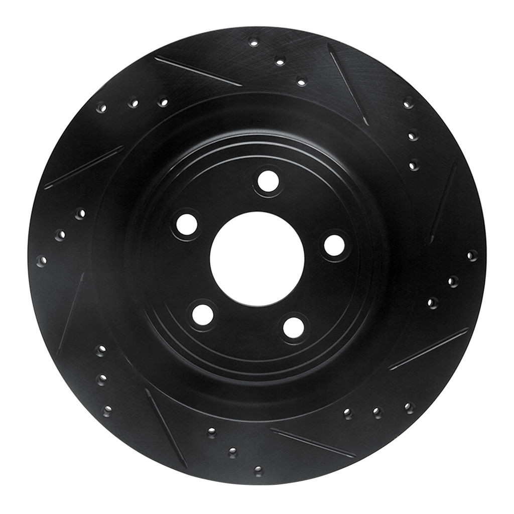 Dynamic Friction 633-20018R - Drilled and Slotted Black Zinc Brake Rotor
