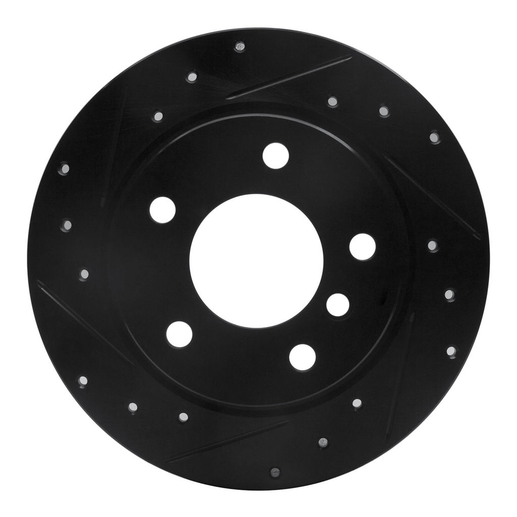 Dynamic Friction 633-31028L - Drilled and Slotted Black Zinc Brake Rotor