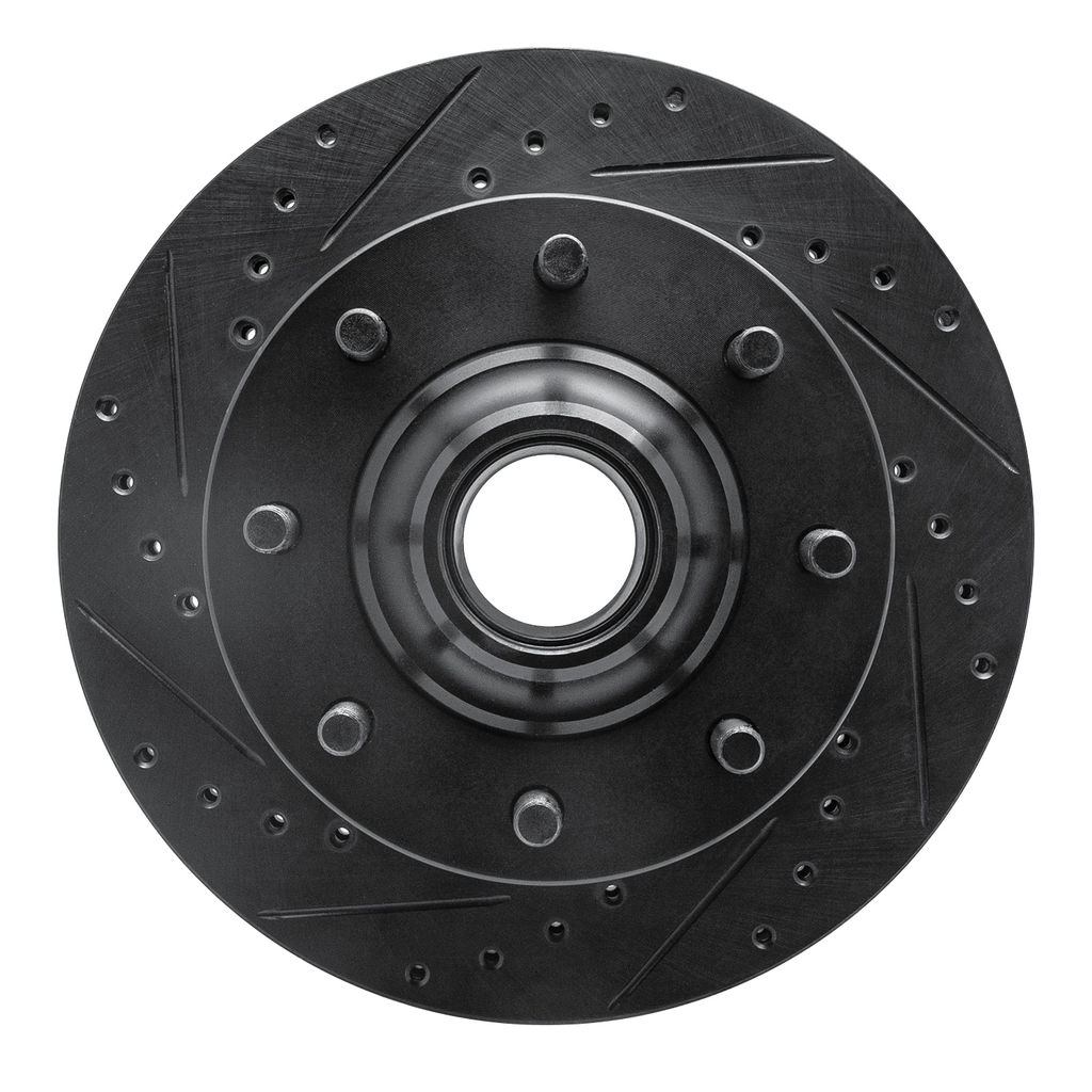 Dynamic Friction 633-48004L - Drilled and Slotted Black Zinc Brake Rotor