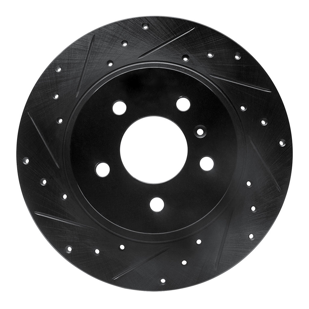 Dynamic Friction 633-52026L - Drilled and Slotted Black Zinc Brake Rotor