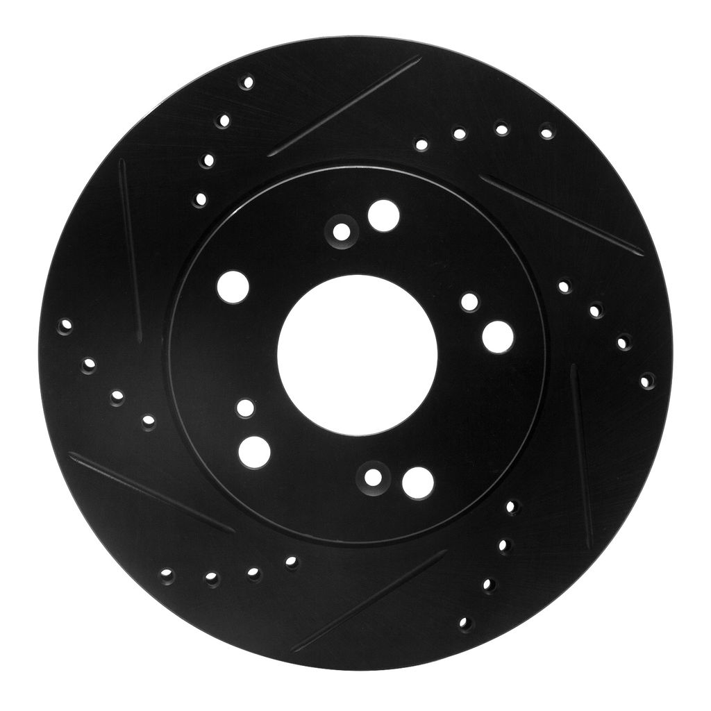 Dynamic Friction 633-59036L - Drilled and Slotted Black Zinc Brake Rotor
