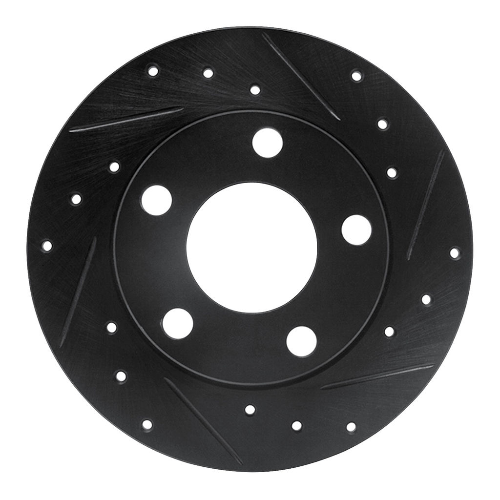 Dynamic Friction 633-73009R - Drilled and Slotted Black Zinc Brake Rotor