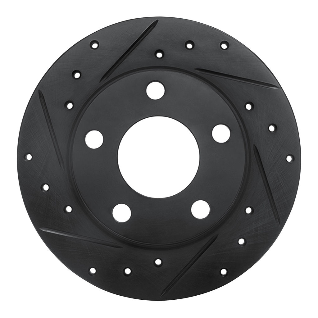 Dynamic Friction 633-73021L - Drilled and Slotted Black Zinc Brake Rotor