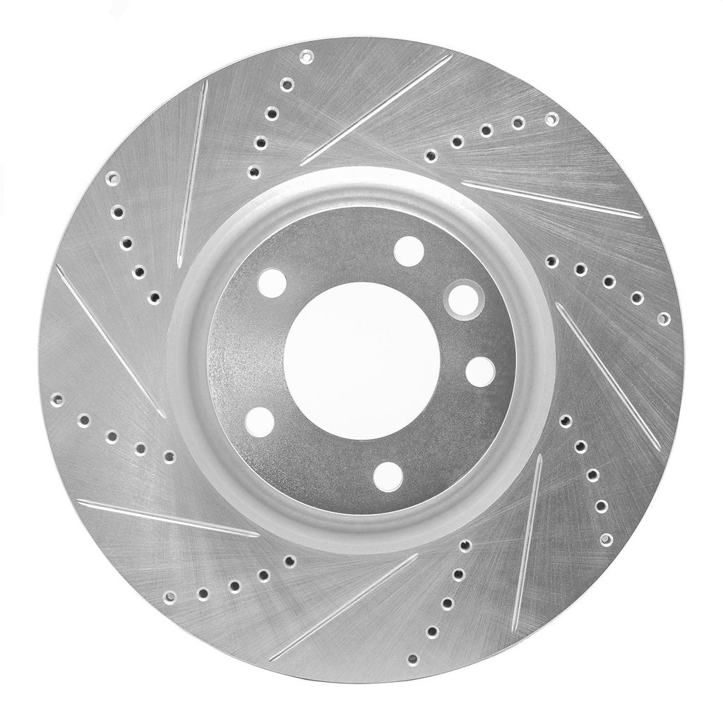 Dynamic Friction 631-02092L - Drilled and Slotted Silver Zinc Brake Rotor