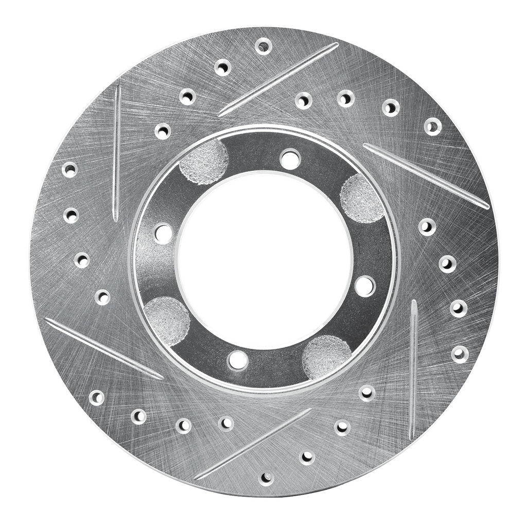 Dynamic Friction 631-03005L - Drilled and Slotted Silver Zinc Brake Rotor