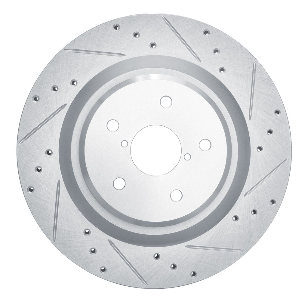 Dynamic Friction 631-13044R - Drilled and Slotted Silver Zinc Brake Rotor