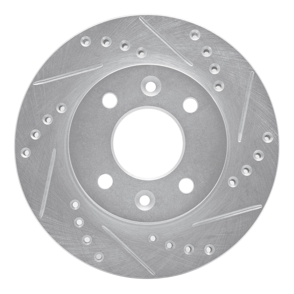 Dynamic Friction 631-23002R - Drilled and Slotted Silver Zinc Brake Rotor